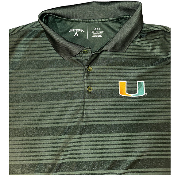 Antigua Green University of Miami Hurricanes Compass Polo‎ - XXL - Picture 2 of 5